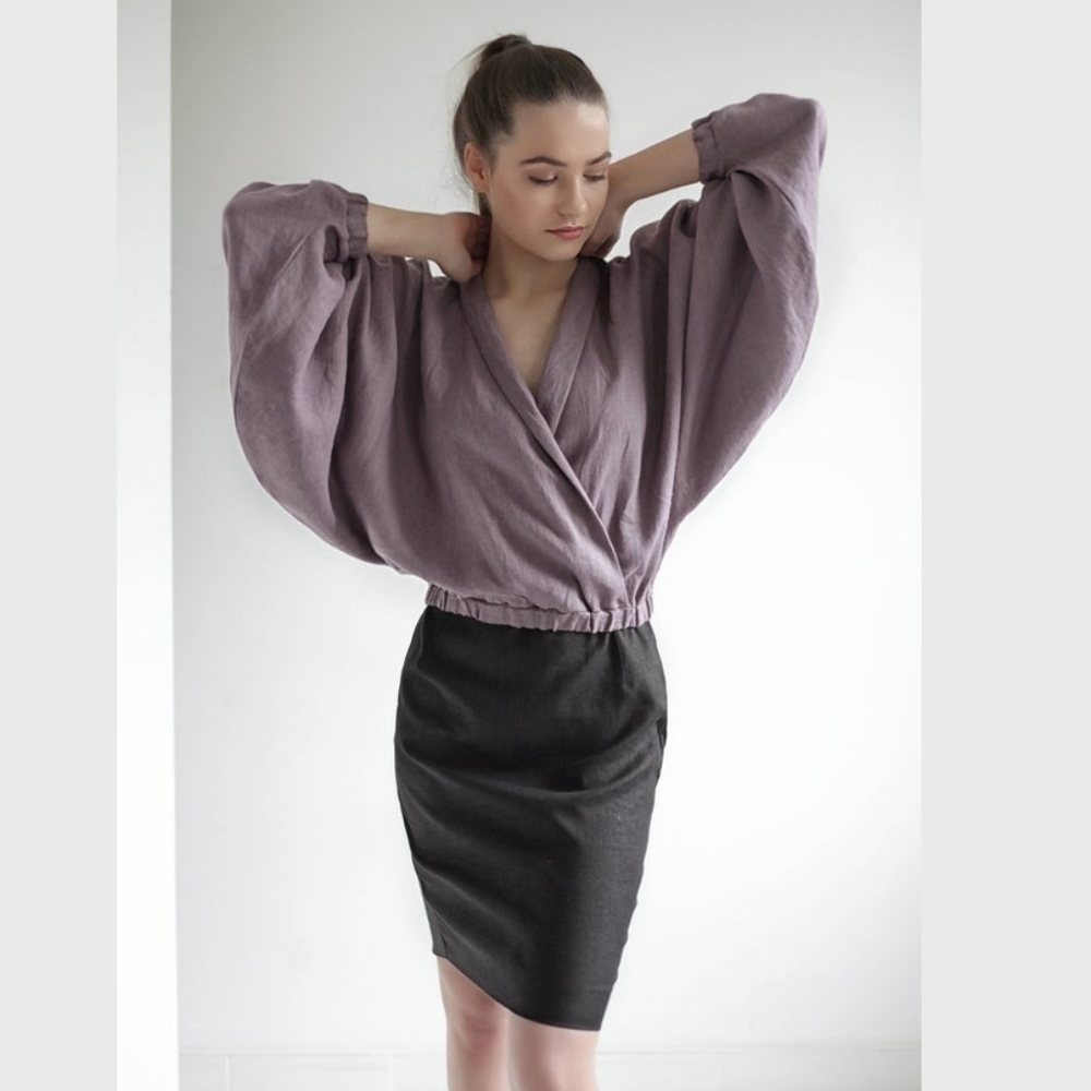 Linen Shirt Loose Blouse XL